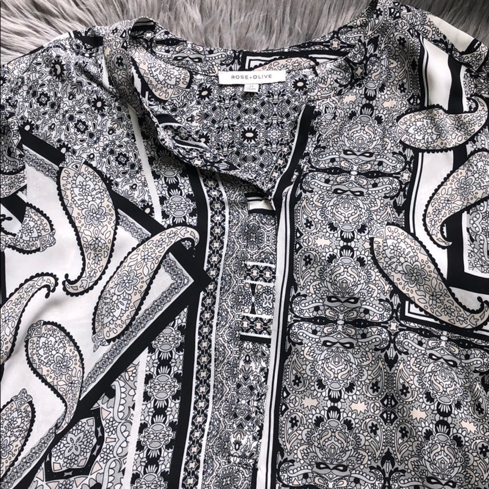 Paisley print long sleeve top